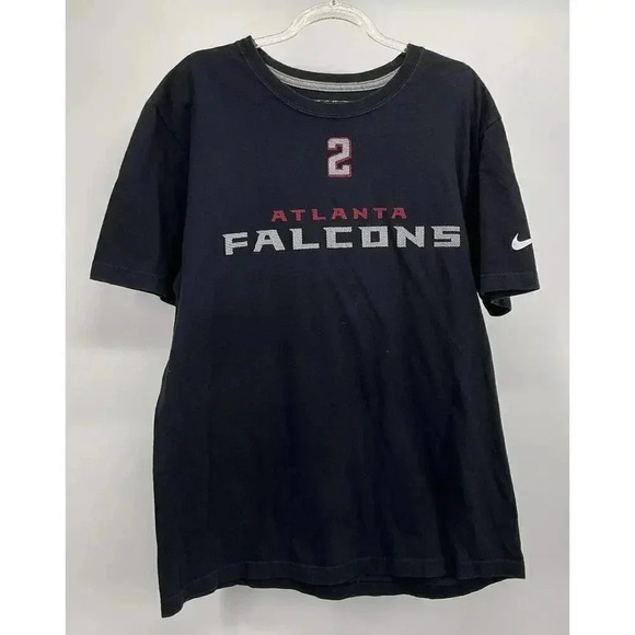 Atlanta Falcons Nike Shirt Large NFL Team Apparel Matt Ryan #2 Black 100% Cotton - Picture 1 of 9